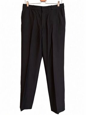 Hunt Club Mens 100% Wool Dress Pants 32x30 Black High Rise Trousers Academia